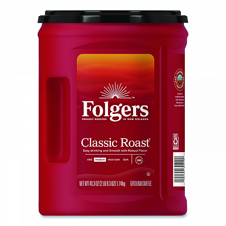 Classic Roast Ground Coffee, 40.3 oz Canister, 6/Carton (30419)