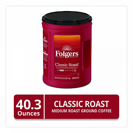 Classic Roast Ground Coffee, 40.3 oz Canister, 6/Carton (30419)