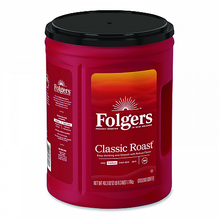 Classic Roast Ground Coffee, 40.3 oz Canister, 6/Carton (30419)
