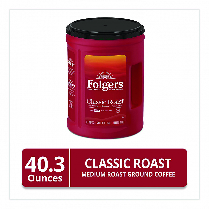 Classic Roast Ground Coffee, Classic Roast, 40.3 oz Canister (30419EA)
