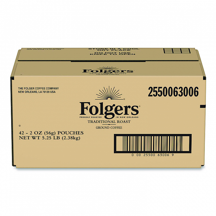 Traditional Roast Ground Coffee Fraction Packs, Traditional Roast, 2 oz, 42/Carton (63006)