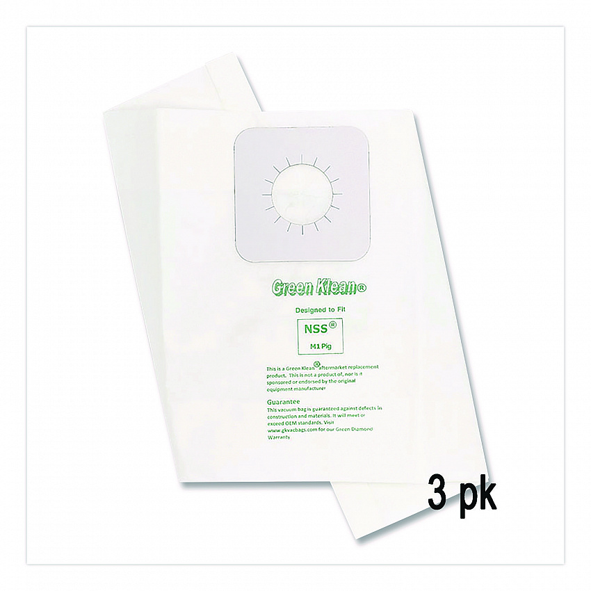 Replacement Vacuum Bags, Fits NSS M1 PIG, 3/Pack (M1PIGP)