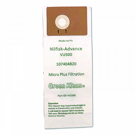 Replacement Vacuum Bags, Fits Advance VU500, 10/Pack (VU500P)