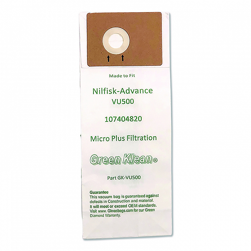 Replacement Vacuum Bags, Fits Advance VU500, 10/Pack (VU500P)