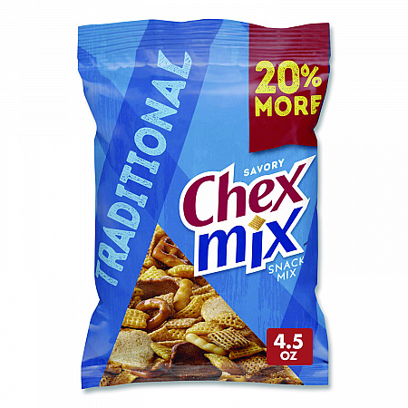 Snack Mix Savory Traditional, 4.5 oz Bag, 8/Box (SN21494)
