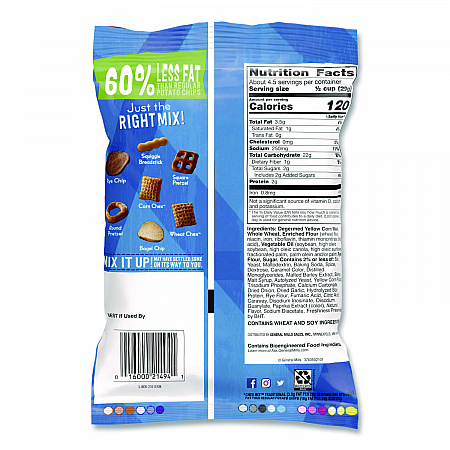 Snack Mix Savory Traditional, 4.5 oz Bag, 8/Box (SN21494)
