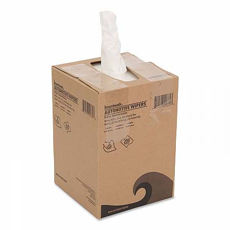 Automotive Shop Towels, 10.63 x 20.47, Unscented, White, 200/Box, 8 Boxes/Carton (AUTOBX1600W)