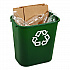 Deskside Plastic Container for Paper Recycling, 7 gal, Plastic, Green (295606GREEA)