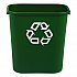 Deskside Plastic Container for Paper Recycling, 7 gal, Plastic, Green (295606GREEA)