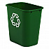 Deskside Plastic Container for Paper Recycling, 7 gal, Plastic, Green (295606GREEA)
