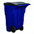 Square Brute Rollout Container, 95 gal, Resin, Blue (9W2273BLU)