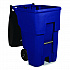 Square Brute Rollout Container, 95 gal, Resin, Blue (9W2273BLU)