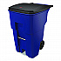 Square Brute Rollout Container, 95 gal, Resin, Blue (9W2273BLU)