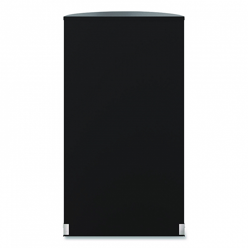 Half Round Metal Trash Can, 9 gal, Steel, Black (MTCRES901BK)