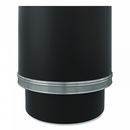 Half Round Metal Trash Can with Ashtray, 9 gal, Steel, Black (MTCRES901BKS)