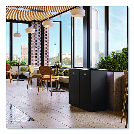 Square Metal Decorative Can, Steel, 24 gal, Black (MTCSQ240)