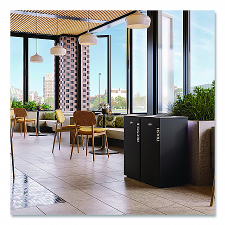Square Metal Decorative Can, Steel, 24 gal, Black (MTCSQ240)