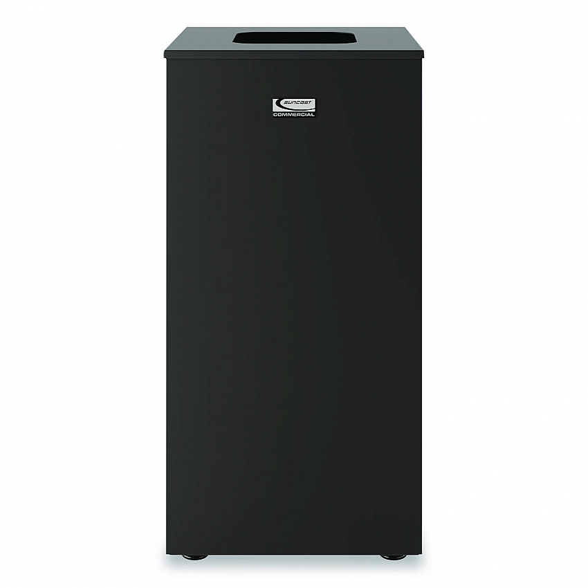 Square Metal Decorative Can, Steel, 24 gal, Black (MTCSQ240)