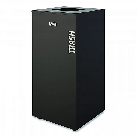 Square Metal Decorative Can, Steel, 24 gal, Black (MTCSQ240)