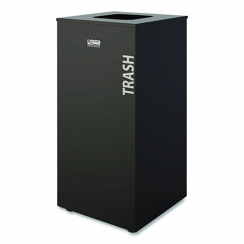 Square Metal Decorative Can, Steel, 24 gal, Black (MTCSQ240)