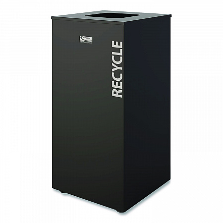 Square Metal Decorative Can, Steel, 24 gal, Black (MTCSQ240)