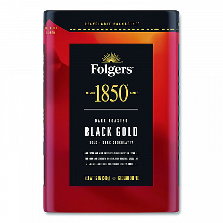 Black Gold Roast Ground Coffee, 12 oz Canister (12722EA)