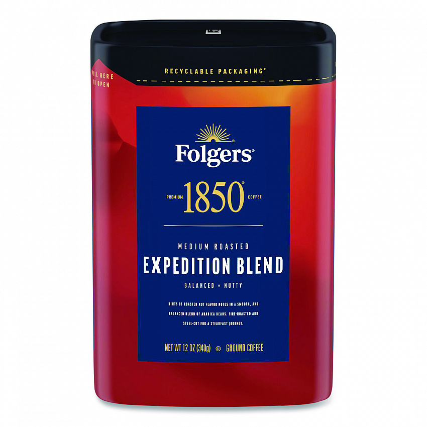 Expedition Blend Roast Ground Coffee, 12 oz Canister, 6/Carton (93312)