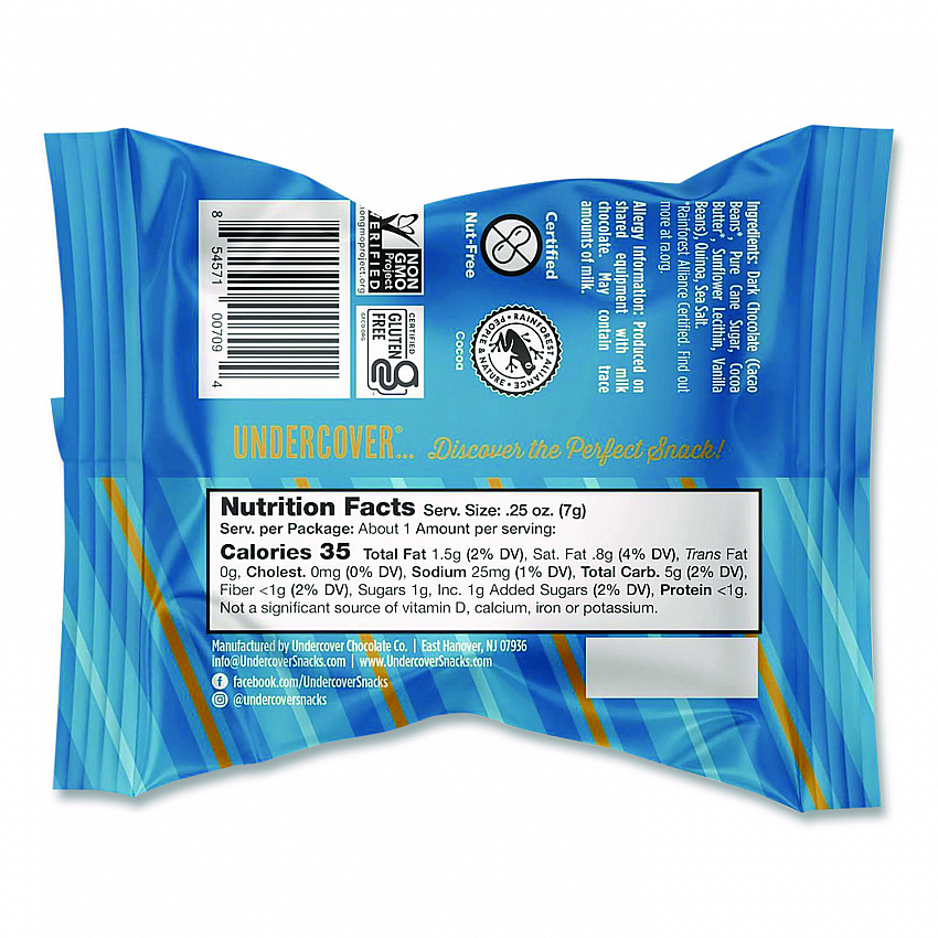 Dark Chocolate and Sea Salt Mini Quinoa Crisps, 0.25 oz Bag, 125/Carton (30700382)