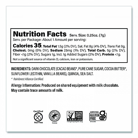 Dark Chocolate and Sea Salt Mini Quinoa Crisps, 0.25 oz Bag, 125/Carton (30700382)