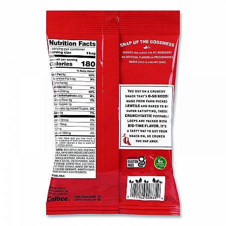 Crunchy Loops, Sour Cream and Onion, 1.35 oz Bag, 8/Box (22002516)