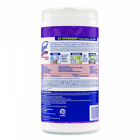 Disinfecting Wipes, 1-Ply, 7 x 7.25, Lavender and Cotton Blossom, White, 80 Wipes/Canister, 6 Canisters/Carton (56264CT)