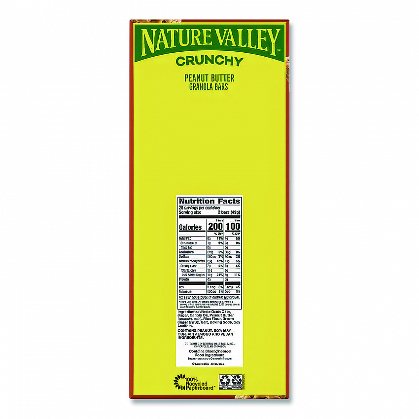 Granola Bars, Crunchy Peanut Butter, 1.5 oz Pouch, 28/Box (GEM2384)