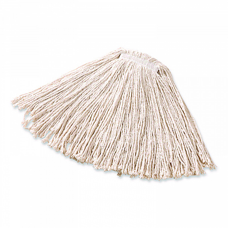 Non-Launderable Premium Cut-End Cotton Wet Mop Head, 16 oz, White, 1
