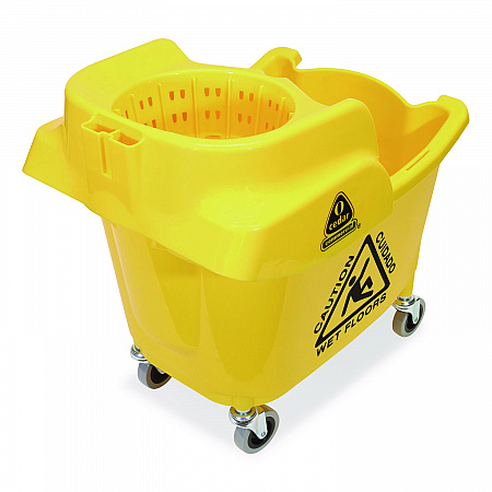 MaxiRough Institutional Mop Bucket and Wringer, 32 to 35 qt, Yellow (96979)
