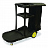Premier Janitor Cart, 2 Shelves, Plastic, 18.25 x 44.5 x 38, Black (96980)