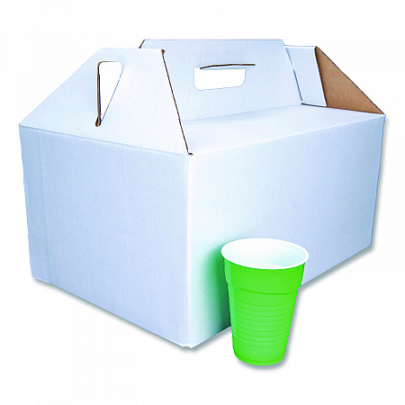 Carryout Barn Boxes, Large Corugated, 12 x 18 x 9, White/Kraft, 25/Carton (2763)