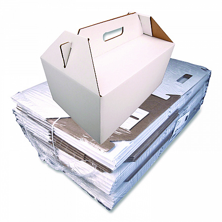 Carryout Barn Boxes, Large Corugated, 12 x 18 x 9, White/Kraft, 25/Carton (2763)
