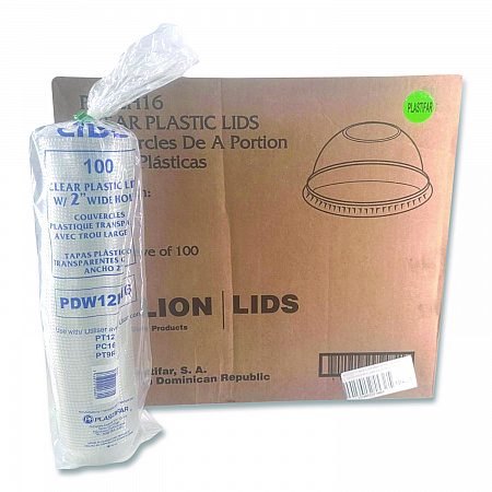 PET Lids, Fits 5 oz and 8 oz Sundae Cup, 100/Sleeve, 10/Sleeves/Carton (18431)