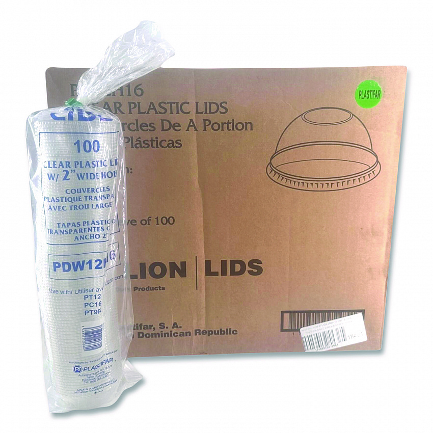 PET Lids, Fits 5 oz and 8 oz Sundae Cup, 100/Sleeve, 10/Sleeves/Carton (18431)
