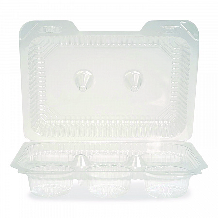 Bakery Containers, Muffin/Cupcake, 7.25 x 9.88 x 3.13, Clear, 250/Carton (18200)