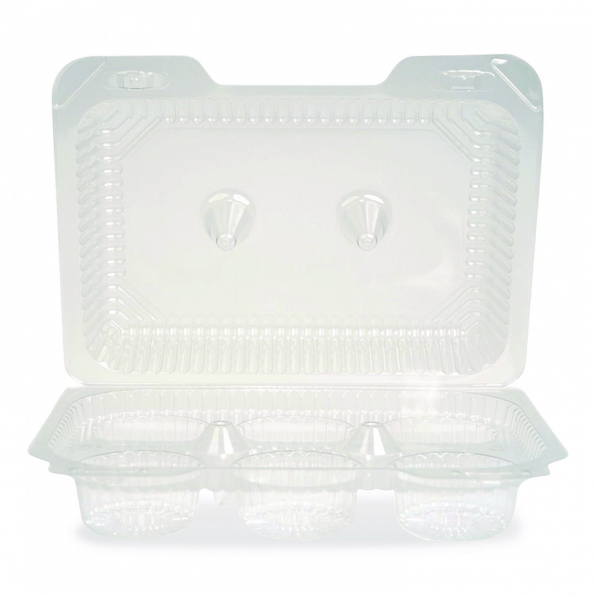 Bakery Containers, Muffin/Cupcake, 7.25 x 9.88 x 3.13, Clear, 250/Carton (18200)