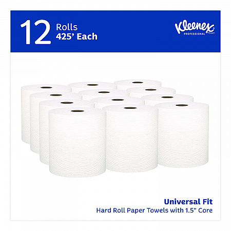Universal Hard Roll Paper Towels with Premium Absorbency Pockets, 1-Ply, 8