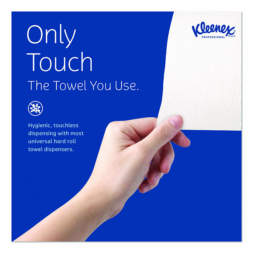 Hard Roll Paper Towels with Premium Absorbency Pockets with Colored Core, Blue Core, 1-Ply, 7.5" x 700 ft, White, 6 Rolls/CT (25637)