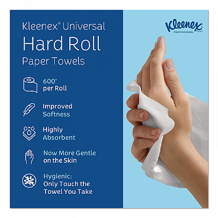 Universal Hard Roll Paper Towels with Premium Absorbency Pockets, 1-Ply, 8
