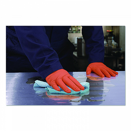 Ultra Industrial Flock-Lined Nitrile Disposable Gloves, Medium, 8 mil Thick, 9.06