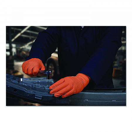 Ultra Industrial Flock-Lined Nitrile Disposable Gloves, Medium, 8 mil Thick, 9.06