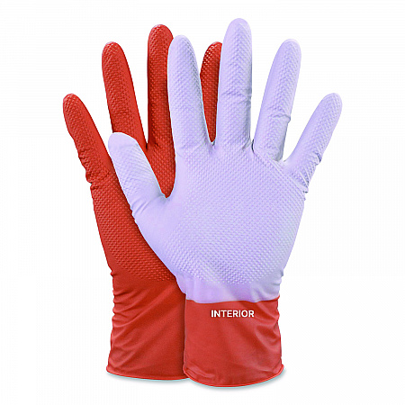 Ultra Industrial Flock-Lined Nitrile Disposable Gloves, Medium, 8 mil Thick, 9.06