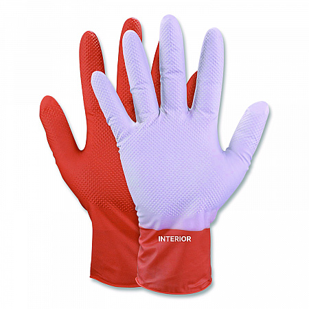 Ultra Industrial Flock-Lined Nitrile Disposable Gloves, Large, 8 mil Thick, 9.06
