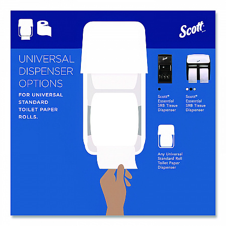 Essential Standard Roll Bathroom Tissue, for Commercial Use, Septic Safe, 2-Ply, White, 550 Sheets/Roll, 40 Rolls/Carton (48040)