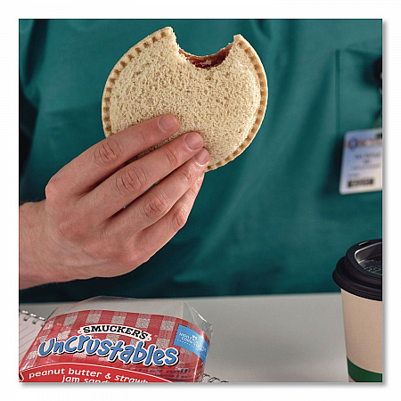 UNCRUSTABLES Peanut Butter and Strawberry Jam on Wheat Bread, 2.6 oz Bag, 48/Carton (22002220)